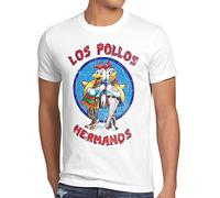 style3 Los Pollos Camiseta para Hombre T-Shirt, Talla:XL;Color:Blanco