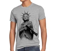 style3 Marilyn Liberty Tatuaje Camiseta para Hombre T-Shirt Miss USA New York, Talla:L, Color:Gris Brezo