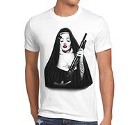 style3 Marilyn Monja Camiseta para Hombre T-Shirt USA gángster Monroe, Talla:XXL, Color:Blanco