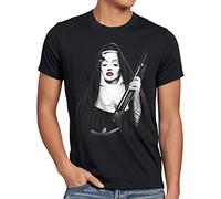 style3 Marilyn Monja Camiseta para Hombre T-Shirt USA gángster Monroe, Talla:XXL, Color:Negro