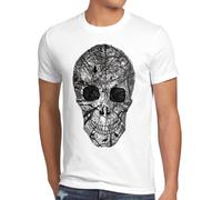 style3 Nature Skull Camiseta para Hombre T-Shirt Calavera, Talla:, Color:Blanco