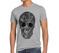 style3 Nature Skull Camiseta para Hombre T-Shirt Calavera, Talla:, Color:Gris Brezo
