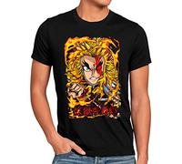 style3 Rengoku Fury Camiseta para Hombre T-Shirt Demon Anime Japan Manga, Talla:L