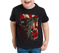 style3 Retro Japón Gojira Camiseta para Niños T-Shirt Kaiju God-Zilla, Talla:104