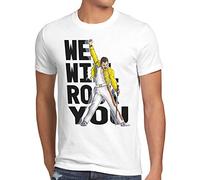 style3 Rock You Camiseta para Hombre T-Shirt Freddie Live Festival You, Talla:, Color:Blanco