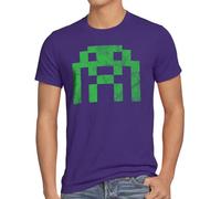 style3 Sheldon Alien Invader Camiseta para Hombre T-Shirt, Talla:, Color:Morado