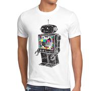 style3 Sheldon Carta de Ajuste Robot Camiseta para Hombre T-Shirt, Talla:, Color:Blanco