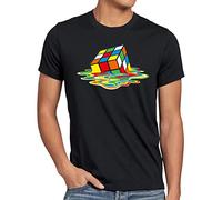 style3 Sheldon Cubo Mágico Camiseta para Hombre T-Shirt, Talla:, Color:Negro