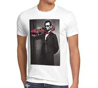 style3 Skater Abe Camiseta para Hombre T-Shirt Abraham Lincoln, Talla:, Color:Blanco