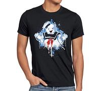 style3 Stay Puft Hombre de Malvavisco Camiseta para Hombre T-Shirt Cazafantasmas azucarillo, Talla:4XL, Color:Negro
