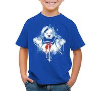 style3 Stay Puft Hombre de Malvavisco Camiseta para Niños T-Shirt Cazafantasmas azucarillo, Color:Azul, Talla: