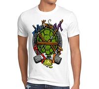 style3 Tortuga Ninja Camiseta para Hombre T-Shirt Mutantes Comic tortuninjas, Talla:, Color:Blanco