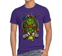 style3 Tortuga Ninja Camiseta para Hombre T-Shirt Mutantes Comic tortuninjas, Talla:XL, Color:Morado