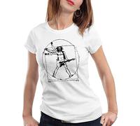 style3 Vinci Rock Camiseta para Mujer T-Shirt música Festival, Color:Blanco, Talla:
