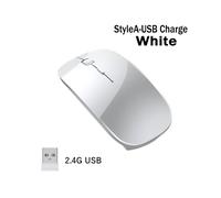 (StyleA-White) Ratón inalámbrico de 1600 Dpi, ratones recargables clásicos, ultrafinos, silenciosos,