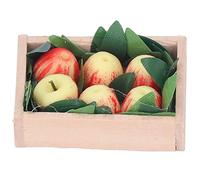 Stylebest 1:12 Manzanas para casa de muñecas, linda decoración de frutas en miniatura para escenas de casa de muñecas, arcilla ecológica y tronco de árbol, 1 unidad