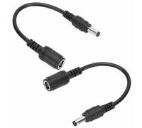 Stylebest 2 Uds Adaptador de Ordenador Portátil Cable Convertidor de Enchufe Hembra a Macho 7,4x5,0mm a 5,5x2,5mm para Portátiles ABS Duradero Negro 15cm