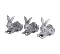 Stylebest 3 Pies Decorativos para Macetas de Resina, Resistente Soporte para Macetas con Estatua de Animal Hecho a Mano con Pintura de Bronce Antiguo, para Interiores y Exteriores, Jardín, (Conejo