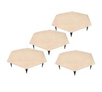 Stylebest 4 Uds. Escalones de Exterior Resistentes a la Intemperie con Estacas de Suelo para Camino de Jardín de Polipropileno de 22cm de Largo (Blanco Crema)