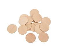 Stylebest 50 Uds. De Recortes Redondos De Madera, Círculos De Madera Lisos De Haya Natural Duraderos para Manualidades y Decoraciones De Etiquetas De Regalo