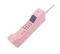 Stylebest Accesorio para Teléfono Móvil Vintage, Modelo de Teléfono Móvil Estilo Ladrillo de Hierro Retro con Teclado Numérico y Antena, para Accesorios de Fotografía y Fiestas Temáticas (Rosa)