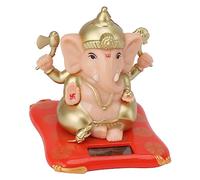 Stylebest Adorno de Ganesha con Energía Solar, Estatua del Dios hindú Bailando para la Prosperidad de la Riqueza de la Buena Suerte, con Material ABS para la Decoración del Tablero del