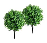 Stylebest Árbol Artificial de Bolas de Eucalipto Topiario, Arbusto Decorativo de Vegetación Sintética para Decoración de Patio, 17,7 Pulgadas, 2 Piezas, Verde
