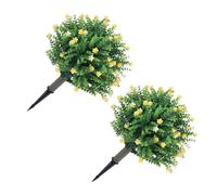 Stylebest Árbol de Bolas Topiario de Camelia Artificial, 17,8 Pulgadas, Fácil Mantenimiento para Balcón Interior y Exterior, 2 uds.