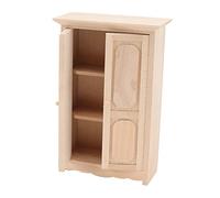 Stylebest Armario para casa de muñecas con doble, armario de madera en miniatura, caja robusta para la decoración de la casa de muñecas a escala 1/12, madera de abedul, 14,7 x 8,6 x 4 cm