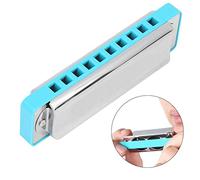 Stylebest Armónica de 10 Agujeros Blues Ab Key Harp Hermoso Sonido para Principiantes y Profesionales Resina ABS Transparente con Base de Latón (Azul)