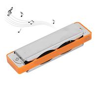 Stylebest Armónica de 10 Agujeros Blues Ab Key Harp Hermoso Sonido para Principiantes y Profesionales Resina ABS Transparente con Base de Latón (Naranja)