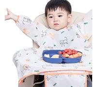 Stylebest Babero de Alimentación para bebé Impermeable de Manga Larga con Gancho y Bucle Ajustables para Niños Pequeños 75 X 54 Cm (Conejito de fresa)