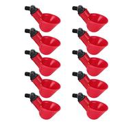 Stylebest Bebedero para Pollos, 10 Uds., Bebedero Automático ABS Duradero para Suministro de Corral, Tazón Rojo de 2,8 Pulgadas