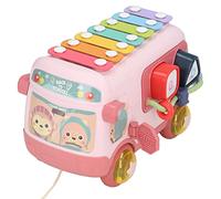 Stylebest Bloques de Juguete de Xilófono de Autobús Musical para Reconocimiento de Color, Aprendizaje Divertido para Niños de 1 a 3 Años, 20,5x12x13cm (Roja)