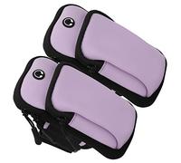 Stylebest Bolsa de Brazo para Teléfono Móvil, Impermeable, Pequeño, para Gimnasio, Fitness, Correr, Bolsillo para Deportes Al Aire, Tamaño Ajustable de Nailon, 2 uds. (Púrpura)