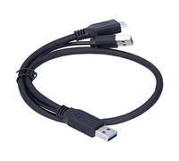 Stylebest Cable de Datos de Alimentación USB-A a USB 2.0 + Micro B Macho a Macho para Disco Duro Móvil con Aislamiento de PVC de Alta Fidelidad 0,5 Metros Negro