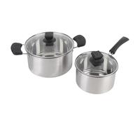 Stylebest Cacerola de Acero Inoxidable con Largo Juego de Baterías de Cocina Antiadherentes para Cocinar Todos los Días 2 Unidades