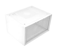 Stylebest Caja de Zapatos LED Vitrina Transparente con Control de Voz e Iluminación Dual para Uso Doméstico y Minorista, Material PP Apilable, Tamaño 14,6 X 11,4 X 8,7 Pulgadas (Blanca)