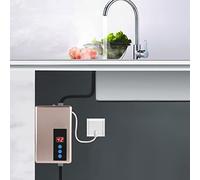 Stylebest Calentador de Agua Eléctrico Instantáneo de 220V y 5,5 KW, Compacto de Agua Caliente para Cocina y Baño, Diseño sin Tanque, Fácil Instalación (Oro)