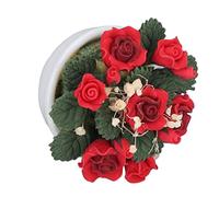 Stylebest Casa de Muñecas en Miniatura a Escala 1:12, Flores Artificiales de Rosas Rojas, Decoración Vívida y Realista para Mini Casa, Material de Arcilla No Tóxico, Adecuado para Mayores de 3 Años