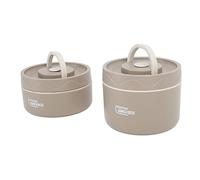 Stylebest Contenedor de Almuerzo Aislado, Caja Térmica Redonda de Acero Inoxidable 304, Portátil a Prueba de Fugas con Tapa y Bolsa Aislada para el Trabajo, la Escuela, el Comedor Al (2 cajas)