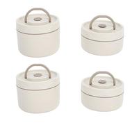 Stylebest Contenedor de Almuerzo Aislado, Caja Térmica Redonda de Acero Inoxidable 304, Portátil a Prueba de Fugas con Tapa y Bolsa Aislada para el Trabajo, la Escuela, el Comedor Al (4 cajas)