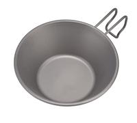 Stylebest Cuenco de camping ultraligero de titanio para senderismo y al aire libre con mango plegable 12,7 cm / 5 pulgadas