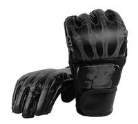Stylebest Deportivos de Medio Dedo, Ergonómicos, de Piel Sintética, para Entrenamiento con Saco de Boxeo y Muay Thai, 1 par, Color Negro