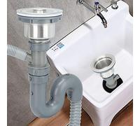 Stylebest Desagüe para Lavabo de Baño de Acero Inoxidable con Estanqueidad y Desodorización para Uso Doméstico, 1 Unidad