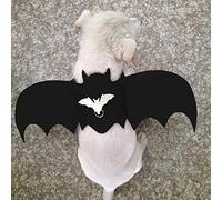 Stylebest Disfraz de Mascota para Perros y Gatos con Elegantes Alas de Murciélago Negras y Arnés con Correa para el Pecho para Celebraciones de Halloween Navidad (M)