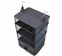 Stylebest Estantes de Viaje Colgantes Portátiles Organizador Que Ahorra Espacio con Ganchos Dobles para Hoteles 19,69x11,81x11,81in 1 Unidad (Gris Oscuro Talla Mediana)