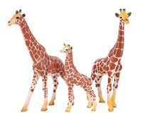Stylebest Familia de jirafas, figuras de animales, pintadas a mano, lindos modelos para la educación y decoración de niños, PVC, 3 unidades (1 familia de jirafa)