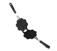 Stylebest Gofrera en Forma de Corazón, Bandeja para Hornear Antiadherente de Aleación de Aluminio para Gofres Caseros, Negro, 1 Unidad