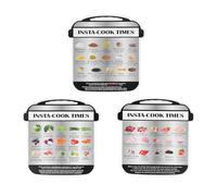 Stylebest Guía de Tiempo de Cocción Hojas Magnéticas para Olla a Presión - Alta Definición, Resistente Al Agua, 3 Piezas de Referencia de Cocción para Cereales, Verduras y Carne (Bola de brújula)